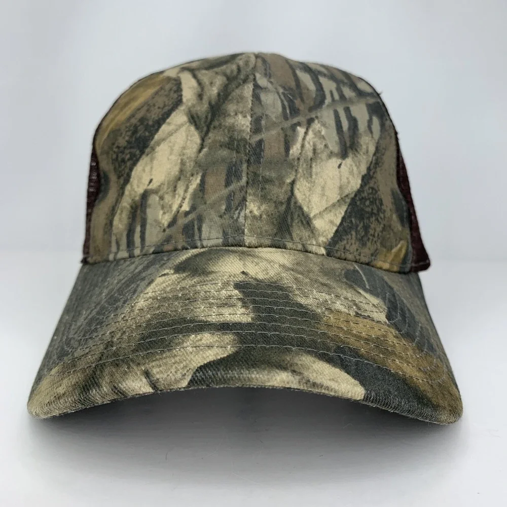 Field & Stream Plain Camo Hat Brown Mesh Adjustable Snapback Baseball Cap